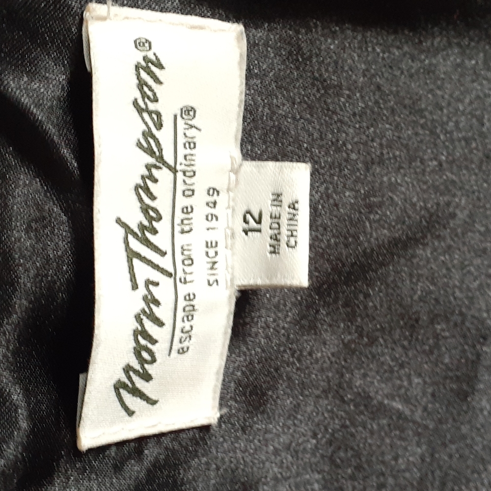 Norm Thompson green black women's coat jacket size 12 - Picture 13 of 16